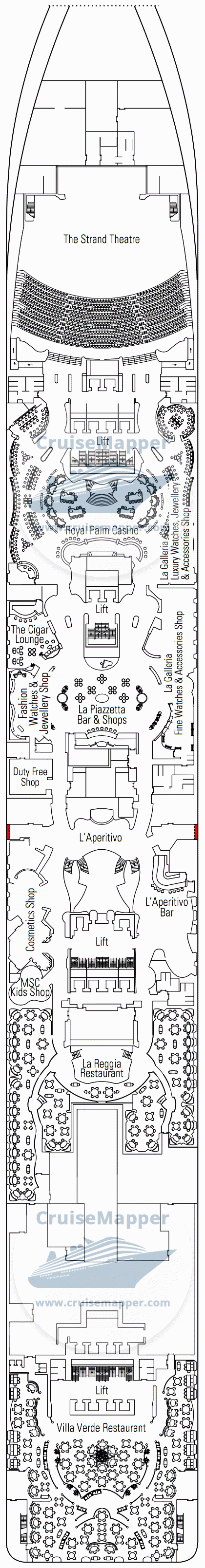 Схема палубы 6 Modigliani MSC Splendida