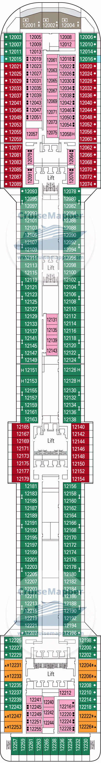 Схема палубы 12 De Chirico MSC Splendida